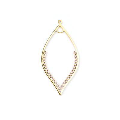 50mm Gold-Plated Stainless Steel Beadable Oval Pendant - Goody Beads
