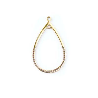 37mm Gold-Plated Stainless Steel Beadable Drop Pendant - Goody Beads