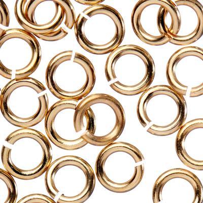 5mm Matte Gold Plated 18 Gauge Round Jump Rings - Goody Beads