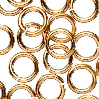 7mm Matte Gold Plated 16 Gauge Round Jump Rings - Goody Beads