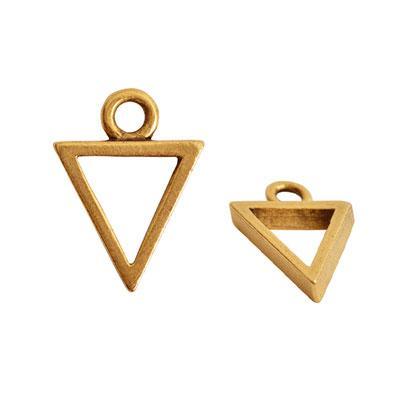 21mm Antique Gold Open Triangle Pendant by Nunn Design - Goody Beads