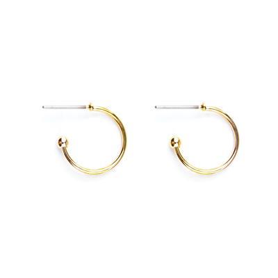 15mm Gold Plated Hoop Earrings with 3mm Ball - Goody Beads