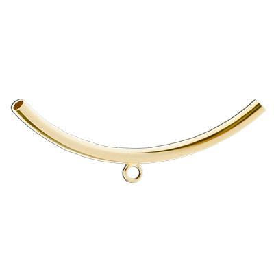 50mm Gold Plated Curved Tube Bead with Loop - Goody Beads