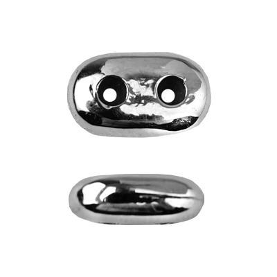 7x12mm Rhodium Plated 2-Hole Slider Clasp - Goody Beads