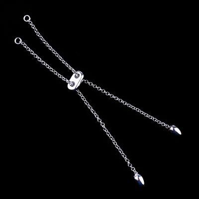 Rhodium Plated Adjustable Rollo Chain Bracelet Sliding Clasp - Goody Beads