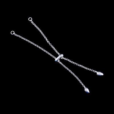 Silver Plated Adjustable Rollo Chain Bracelet Sliding Clasp - Goody Beads