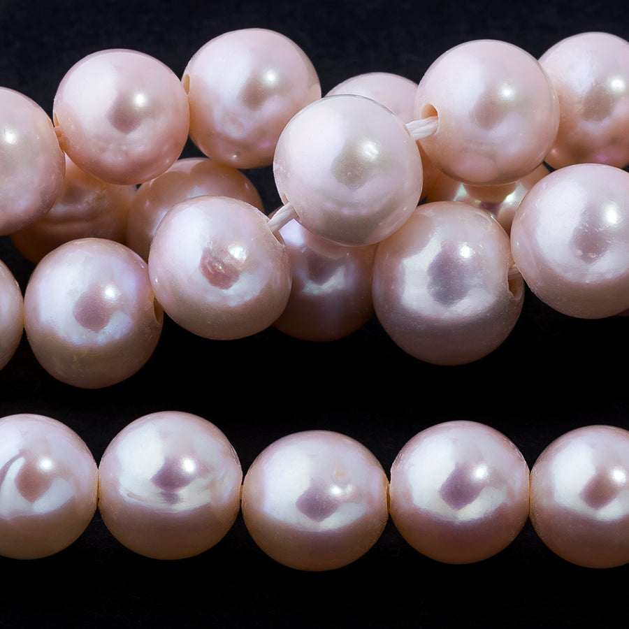 Potato Freshwater 9.5-10.5mm Light Pink Large Hole Pearl Strand