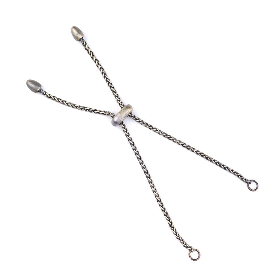 Antique Brass Adjustable Wheat Chain Bracelet Sliding Clasp - Goody Beads