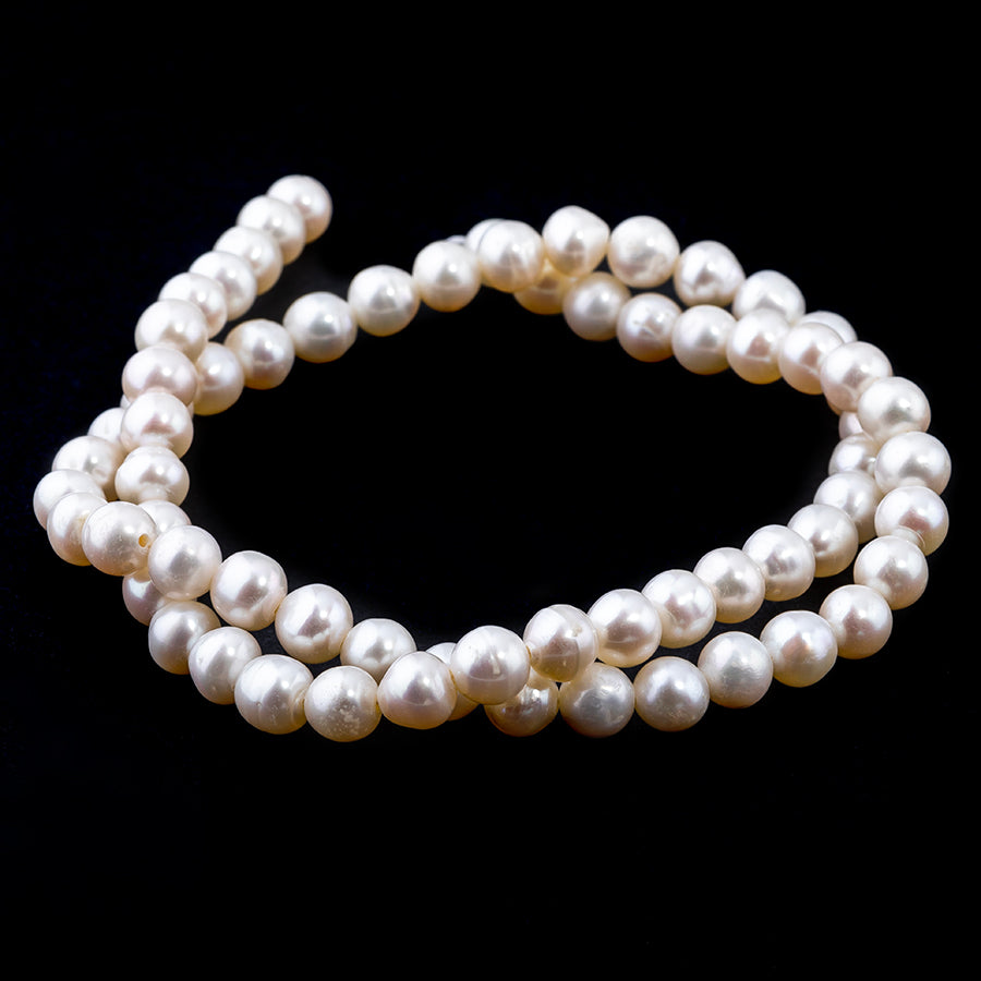 Potato Freshwater 6-6.5mm White Pearl Strand