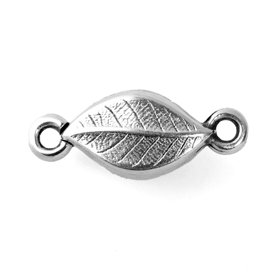 17.5mm Leaf Magnetic Clasp - Antique Silver