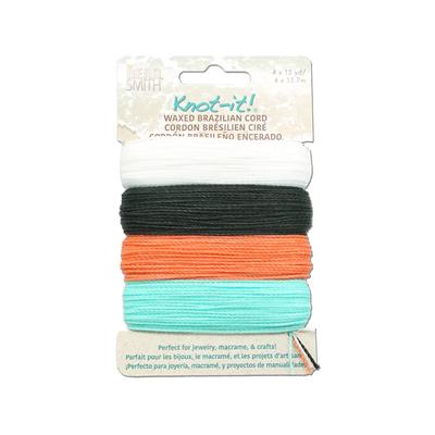 Knot It Ocean Dreams Waxed Brazilian Polyester Cord - 15 Yards Per Color - Goody Beads