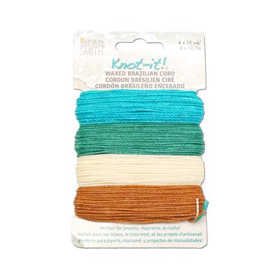 Knot It Beach N' Sea Waxed Brazilian Polyester Cord - 15 Yards Per Color - Goody Beads