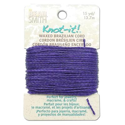 Knot It Neon Purple Waxed Brazilian Polyester Cord - 15 Yards - Goody Beads