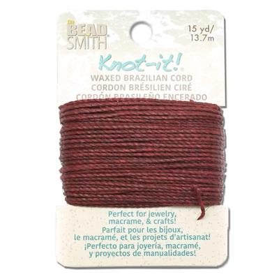 Knot It Burgundy Waxed Brazilian Polyester Cord - 15 Yards - Goody Beads