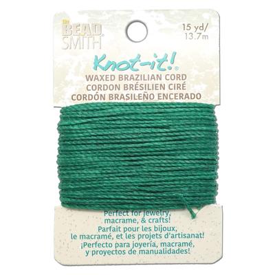 Knot It Evergreen Waxed Brazilian Polyester Cord - 15 Yards - Goody Beads