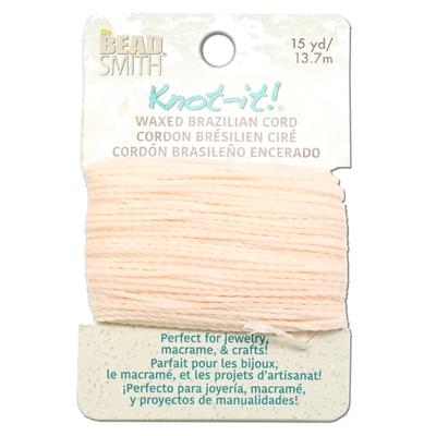 Knot It Light Pink Waxed Brazilian Polyester Cord - 15 Yards - Goody Beads