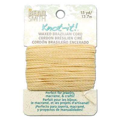 Knot It Natural Waxed Brazilian Polyester Cord - 15 Yards - Goody Beads