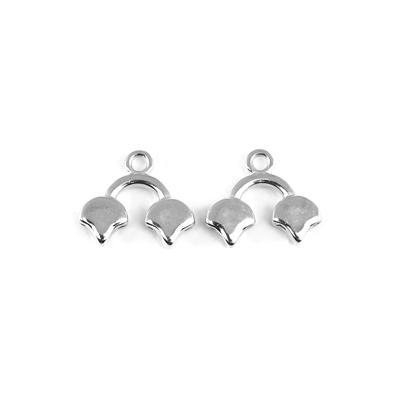 Cymbal Kastro II Antique Silver Plated Bead Endings for Ginko Beads - Goody Beads