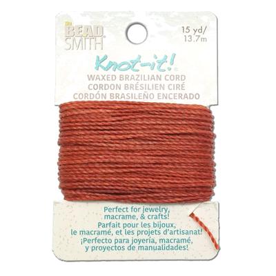 Knot It Terracotta Waxed Brazilian Polyester Cord - 15 Yards - Goody Beads