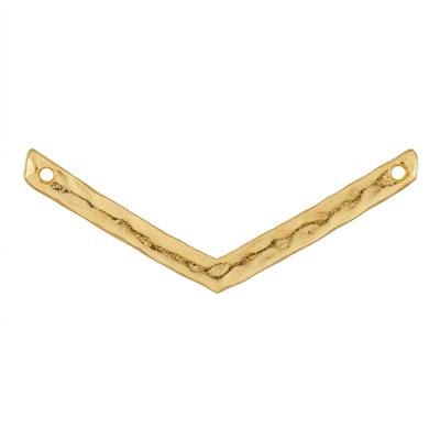 31mm Satin Gold Textured 'V' Shaped Connector - Goody Beads