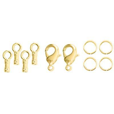 1mm Gold Color Loop Crimp Lobster Clasp Set - Goody Beads