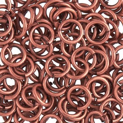 9mm Antique Copper Plated 14 Gauge Round Jump Rings - Goody Beads