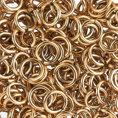 9mm Antique Gold Plated 14 Gauge Round Jump Rings - Goody Beads