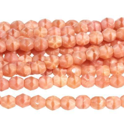 4mm Pink Coral Czech Glass Fire Polish Beads - Goody Beads