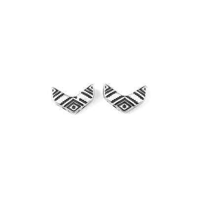Cymbal Koudouro Antique Silver Plated Bead Substitute for Chevron Duo Beads - Goody Beads