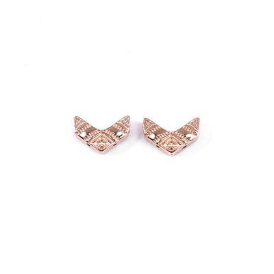 Cymbal Koudouro Rose Gold Plated Bead Substitute for Chevron Duo Beads - Goody Beads