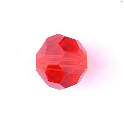 12mm Orange Red Round 32-Facet Chinese Crystal Glass Beads