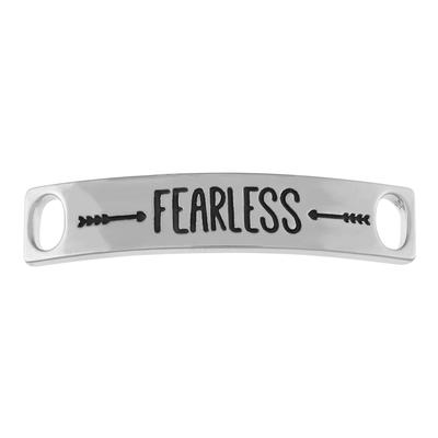 45mm Silver Inspirational Bar - Fearless - Goody Beads