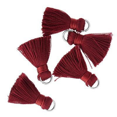 20mm Burgundy Red Fabric Tassel - Goody Beads