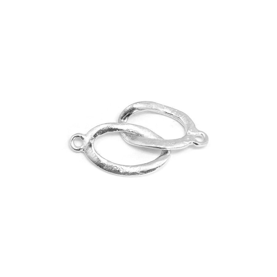 43x12mm Silver Oval Linked Connector - Goody Beads