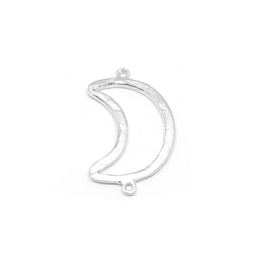 34x20mm Silver Open Crescent Connector - Goody Beads