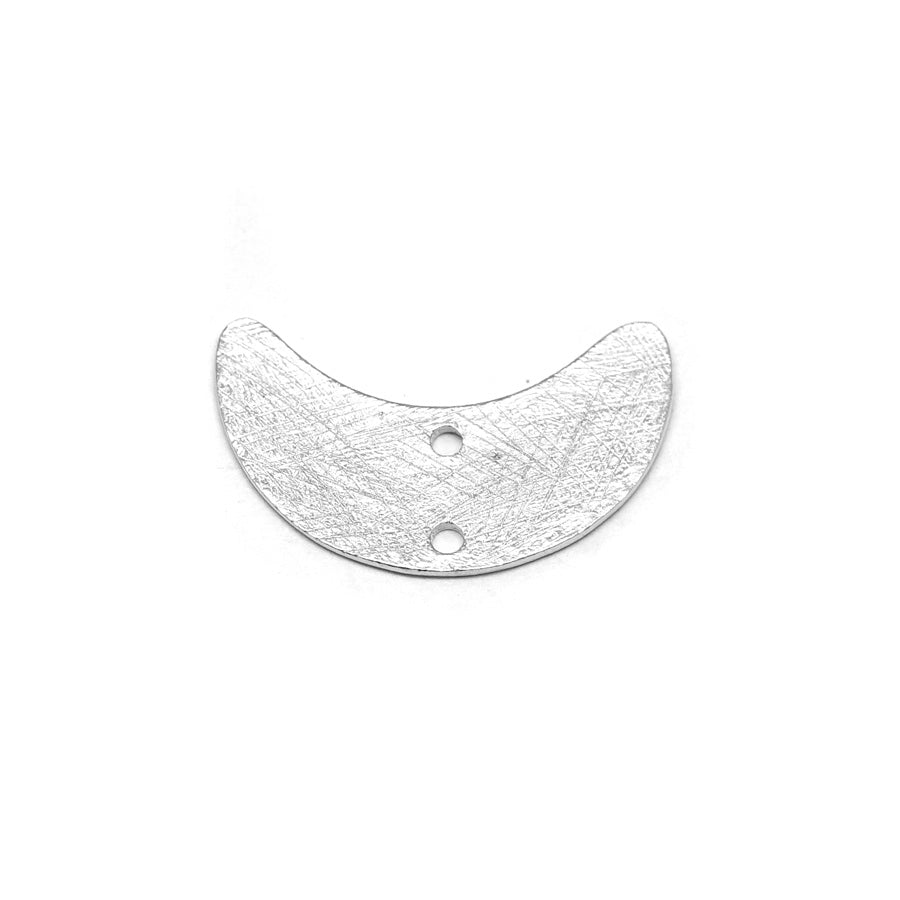 31x16mm Silver Etched Crescent Connector - Goody Beads