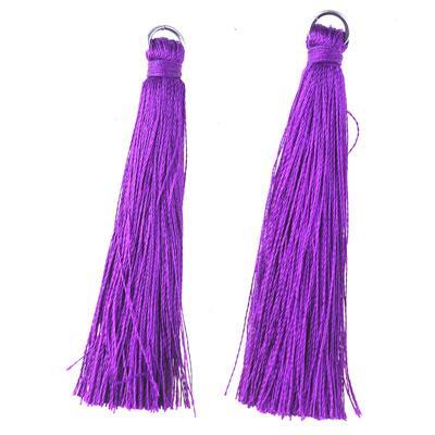 60mm Purple Fabric Tassels - Goody Beads