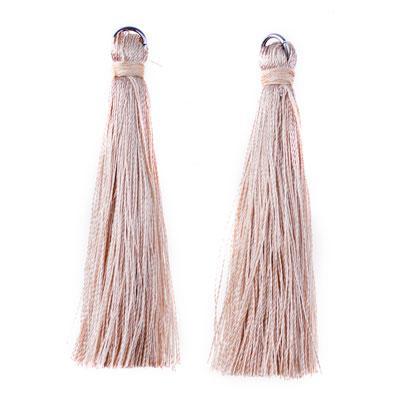 60mm Taupe Fabric Tassels - Goody Beads