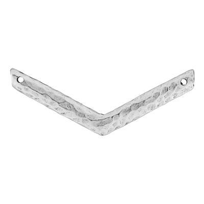 45mm Silver Thick Textured 'V' Shaped Connector - Goody Beads