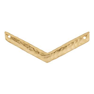 45mm Satin Gold Thick Textured 'V' Shaped Connector - Goody Beads