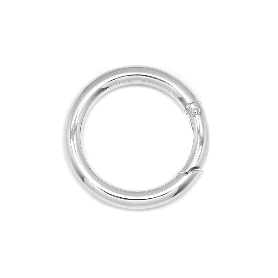 37mm Rhodium Plated Round Hinged Bail Clasp - Goody Beads