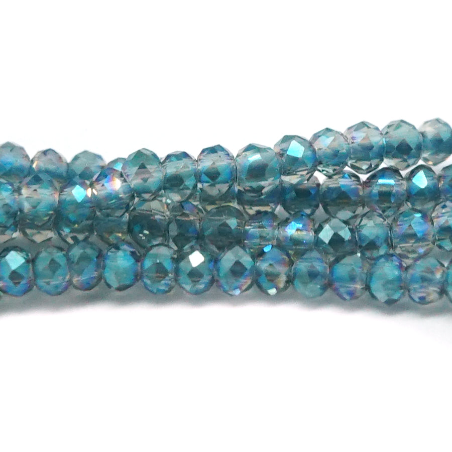 1.5x2mm Blue Faceted Rondelle Chinese Crystal Glass Beads - Goody Beads