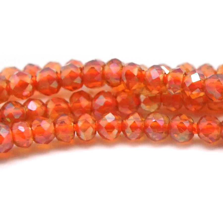 1.5x2mm Coral Faceted Rondelle Chinese Crystal Glass Beads - Goody Beads