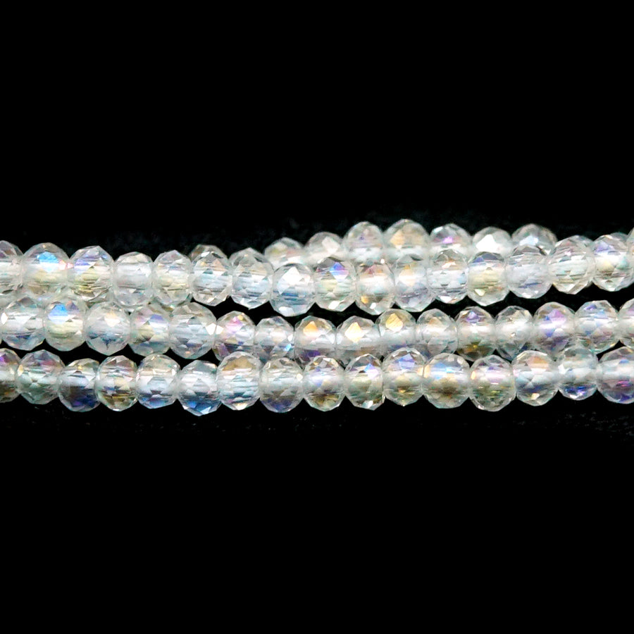 1.5x2mm Clear Faceted Rondelle Chinese Crystal Glass Beads - Goody Beads
