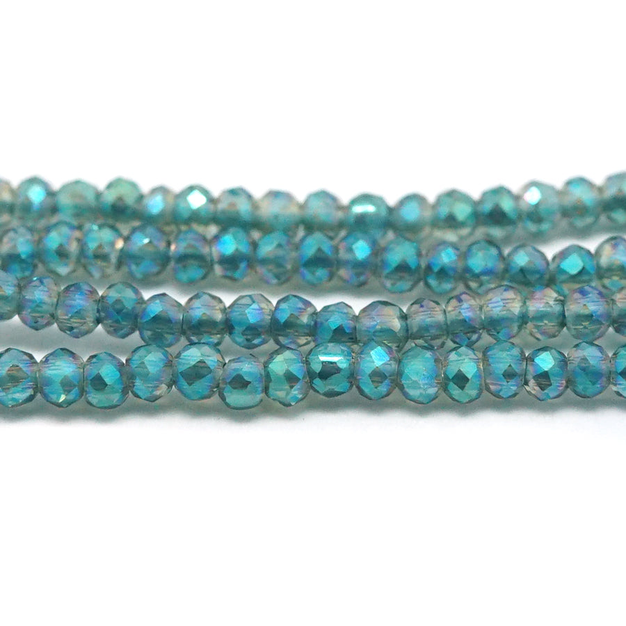 1.5x2mm Green Faceted Rondelle Chinese Crystal Glass Beads - Goody Beads