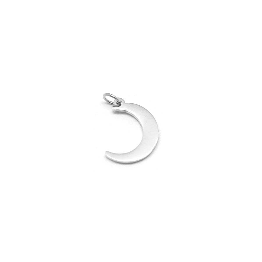 12mm Stainless Steel Moon Charm - Goody Beads