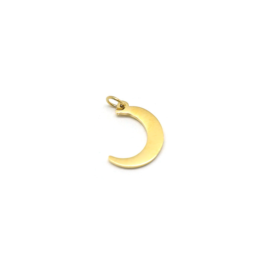 12mm 14K Gold Plated Stainless Steel Moon Charm - Goody Beads