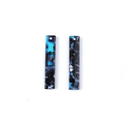 7x34mm Blue Acetate Long Rectangle Pendant - Goody Beads