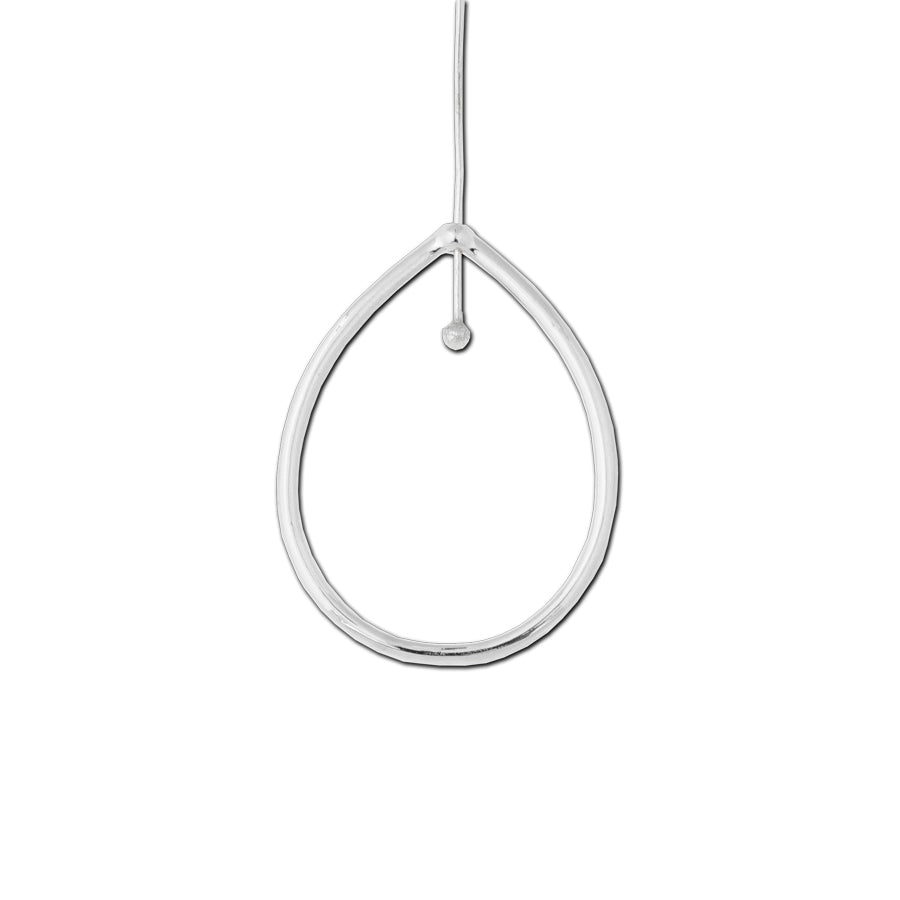 42x32mm Silver Plated Teardrop Hoop with Hole - Goody Beads