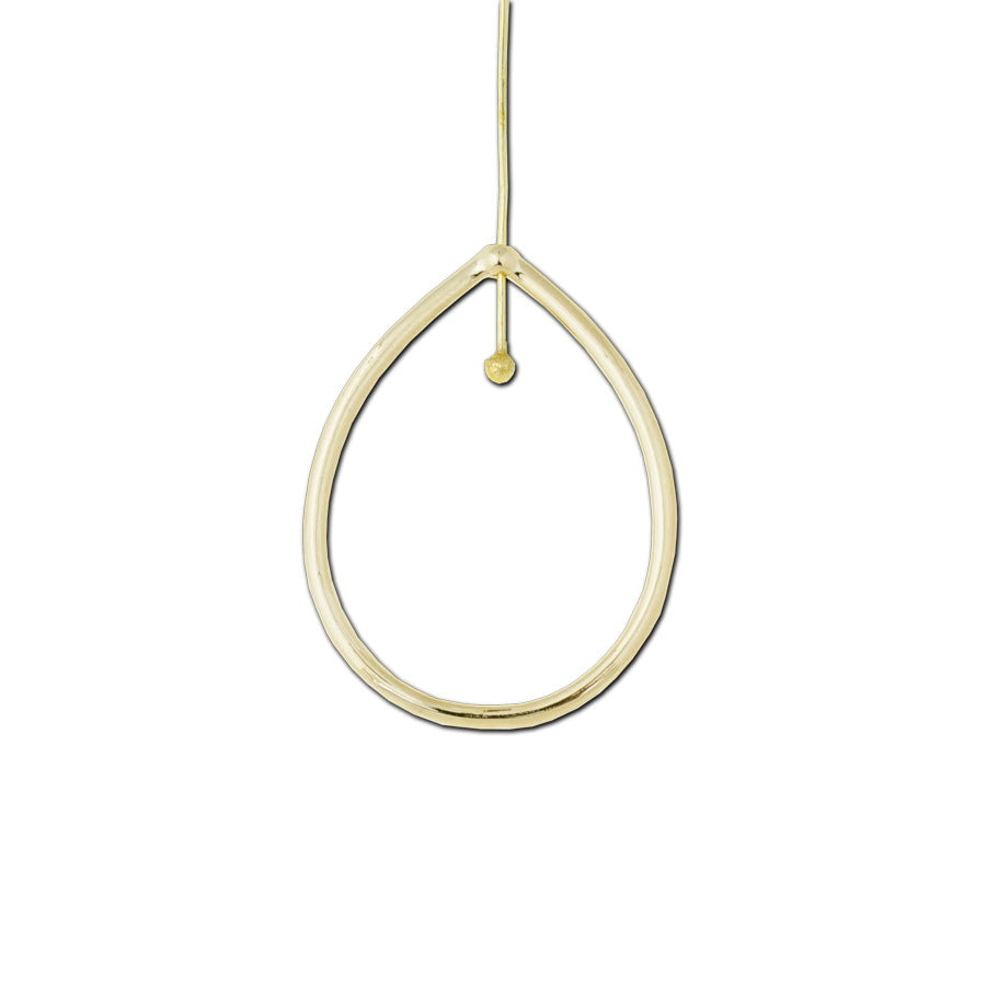 42x32mm Gold Plated Teardrop Hoop with Hole - Goody Beads